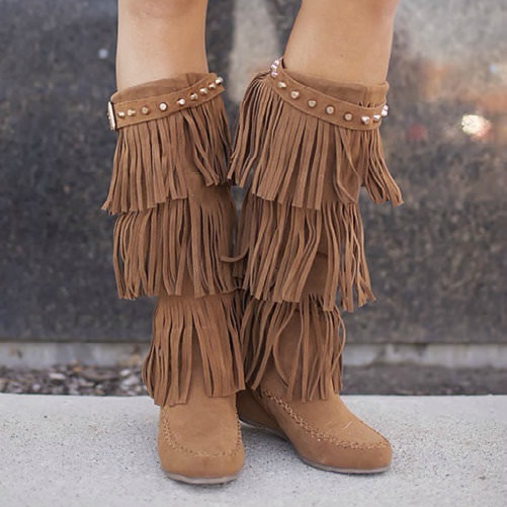 Studded Top Moccasin Boots